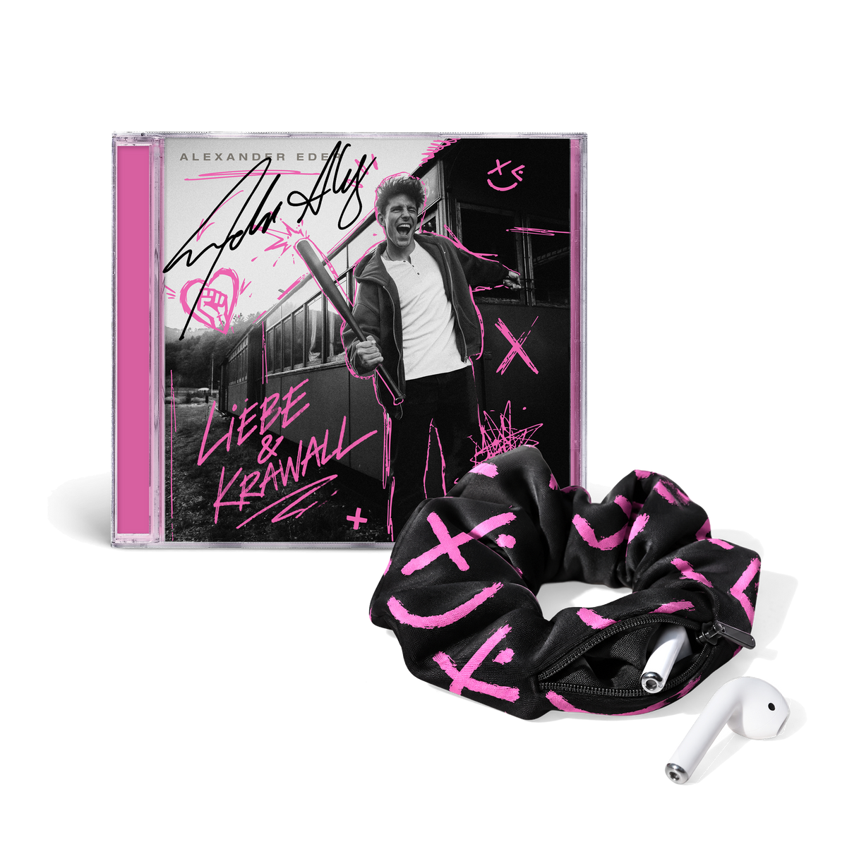 Alexander Eder Liebe & Krawall Signierte CD + Zipper Scrunchie Bundle 461769