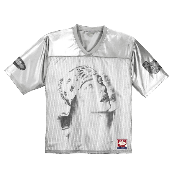 Billie Eilish - Billie Bandana White Football Jersey (Football Jersey)