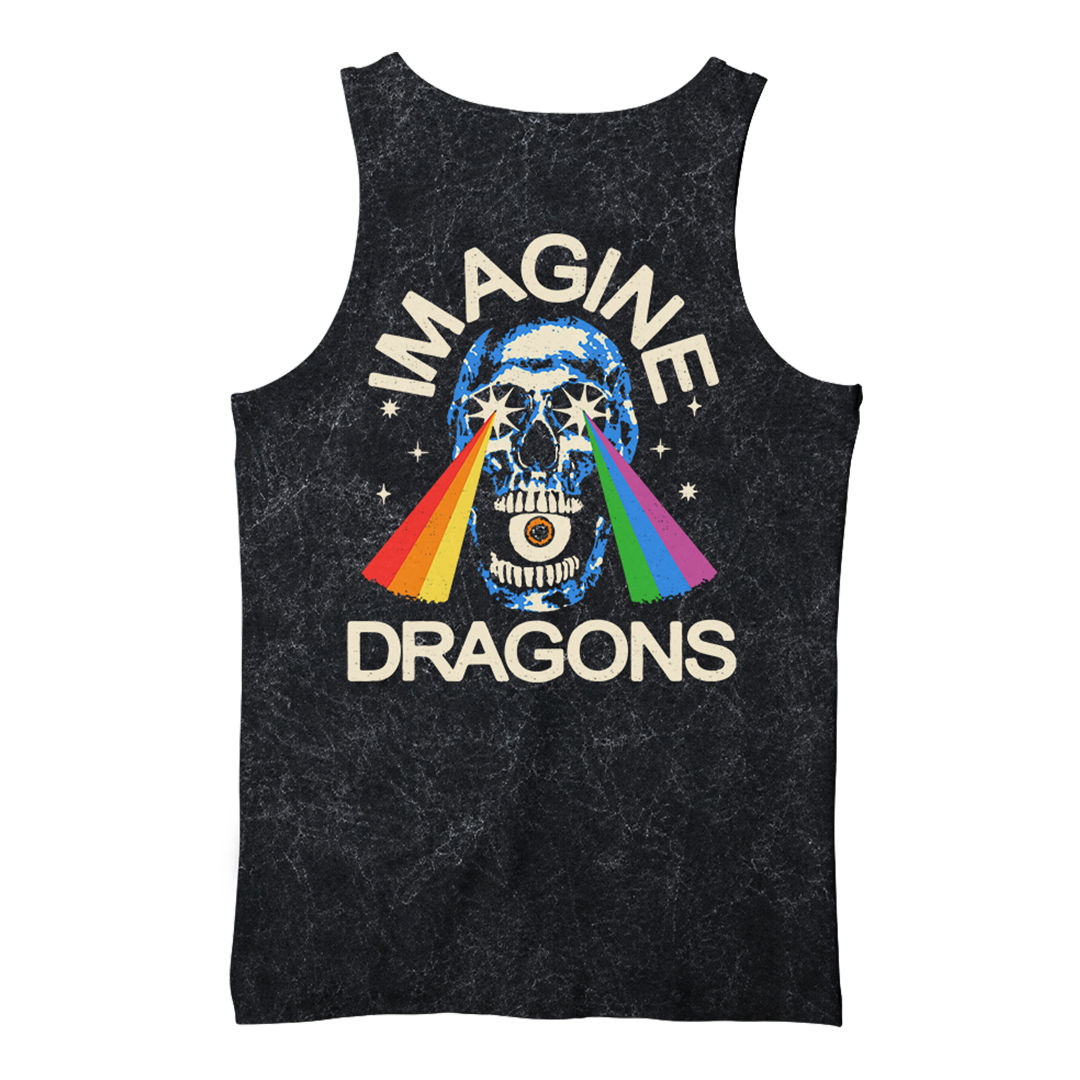 Imagine Dragons Rainbow Laser Skull Mineral Dye Tank Tank-Tops 453555
