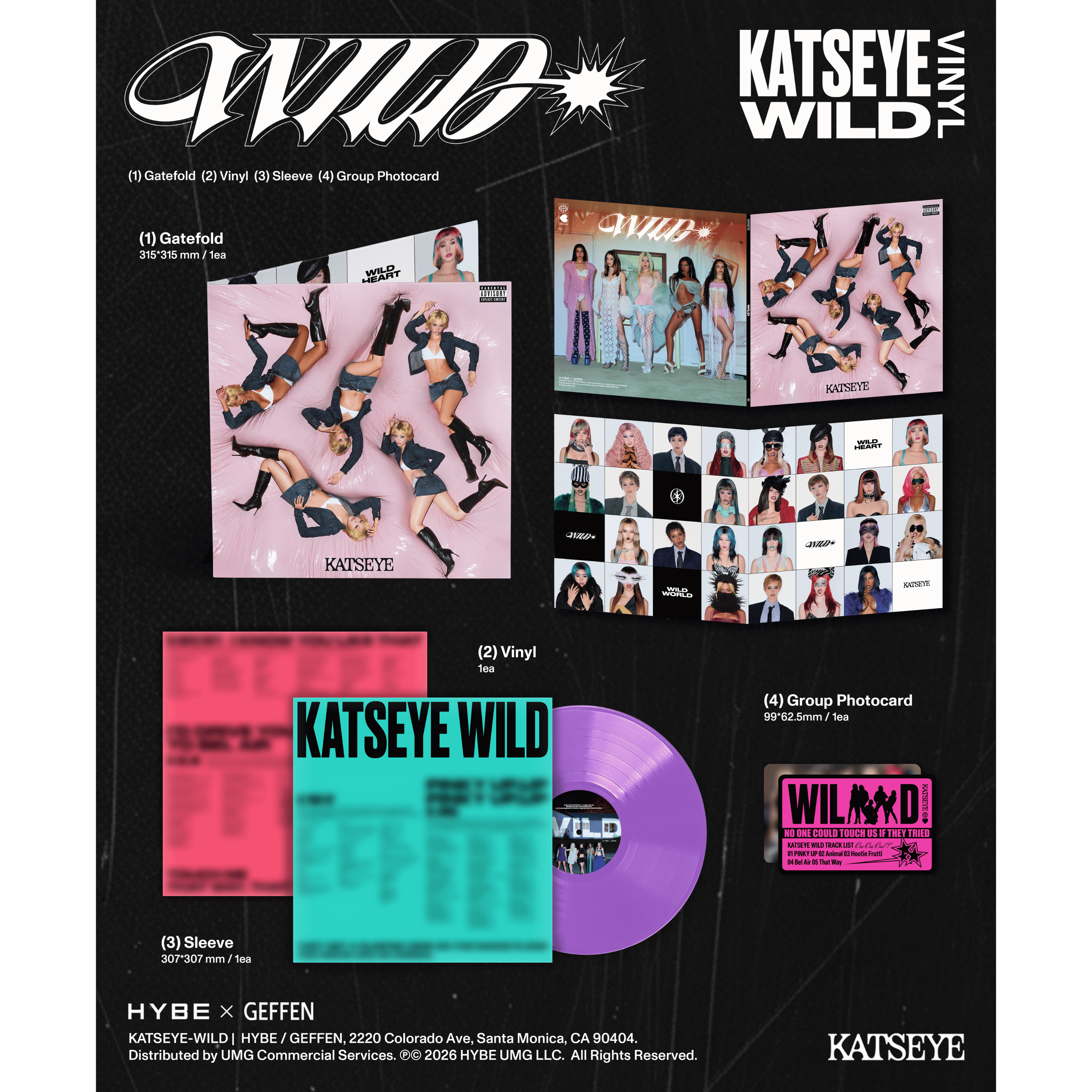 KATSEYE WILD - Official Store Exclusive Vinyl + Signed Artcard Official Store Exclusive Vinyl + Signed Artcard 455029