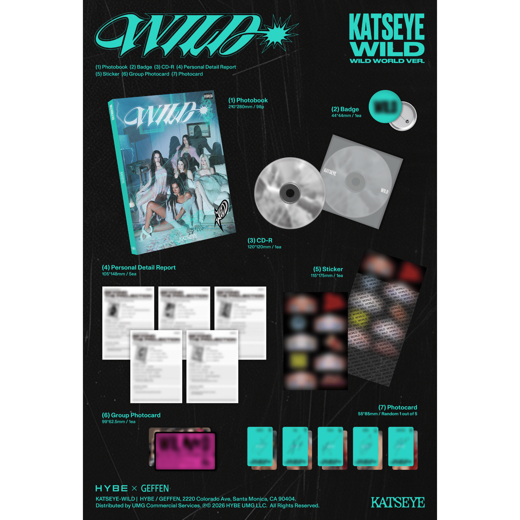 KATSEYE WILD (Wild World ver.) - Standard Edition + Signed Artcard Standard Edition + Signed Artcard 450780