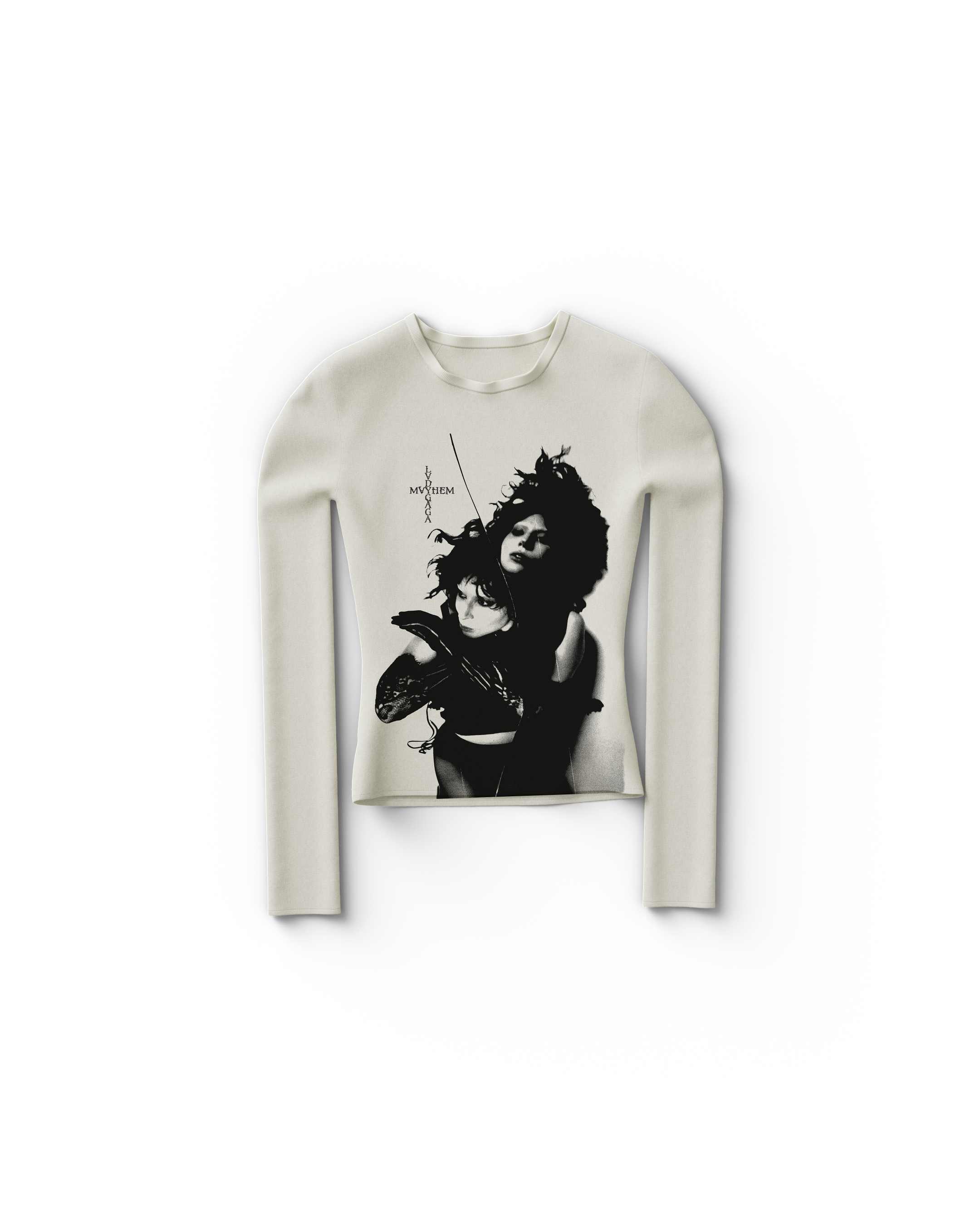 Lady GaGa Splice Fitted Longsleeve T-Shirt Longsleeve T-Shirt 399610