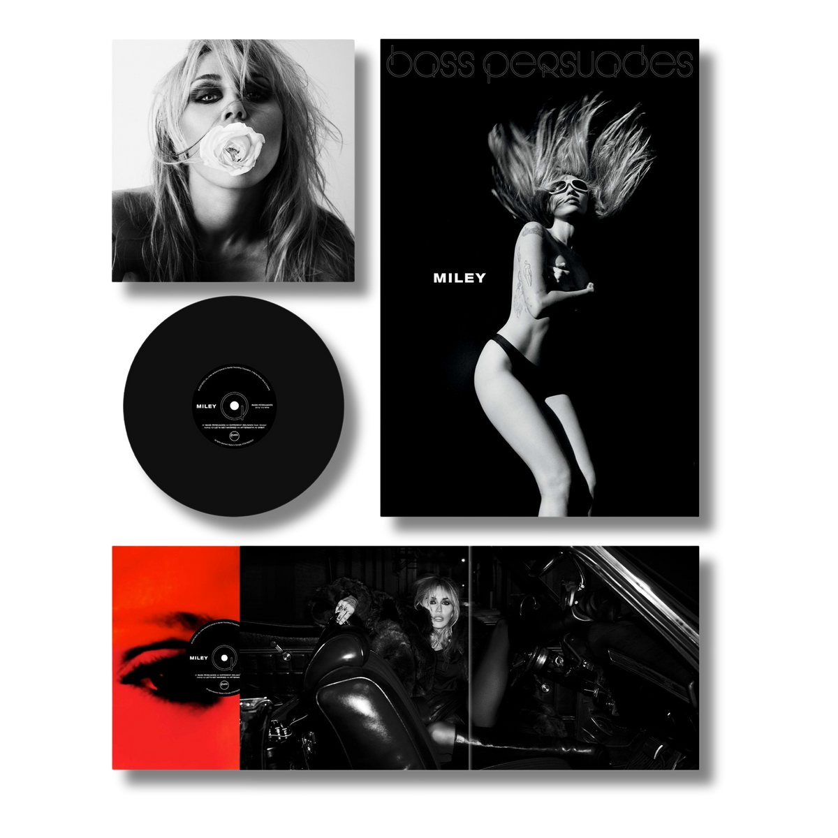 Miley Cyrus Bass Persuades Black Vinyl LP - Gatefold + Poster 458923