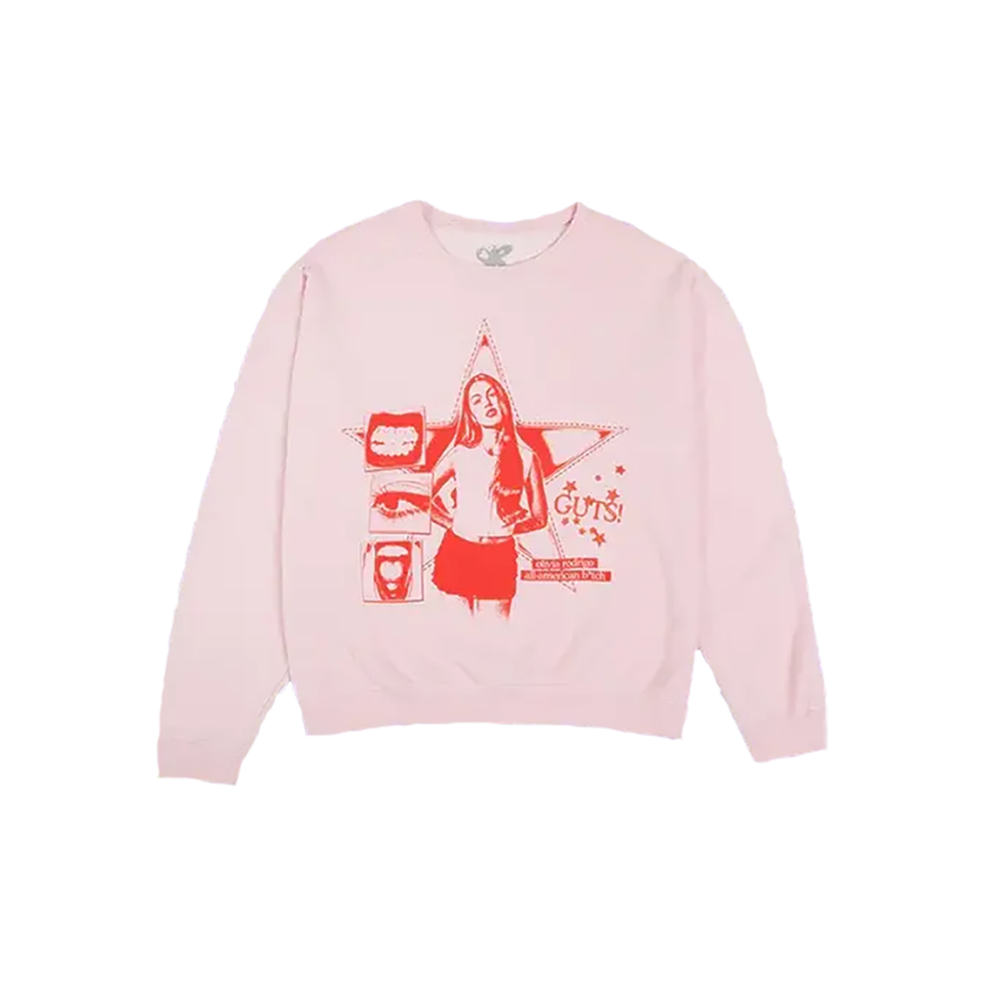 Olivia Rodrigo GUTS world tour crewneck pullover in pink Crewneck 406159