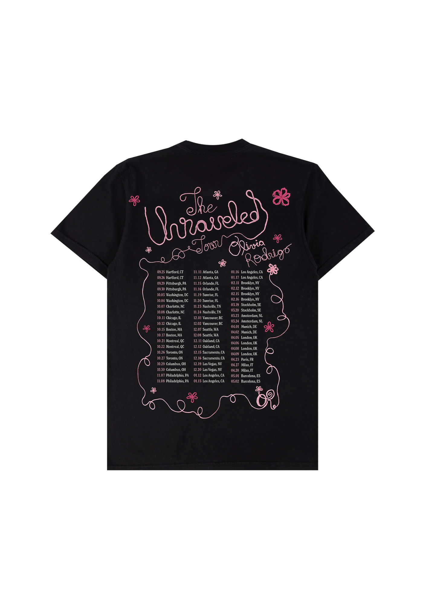 Olivia Rodrigo the unraveled tour t-shirt T-Shirt 444349