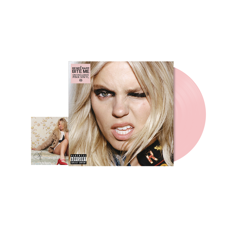 Reneé Rapp BITE ME Exclusive Baby Pink Vinyl with Alternate Cover + Signed Art Card 409829