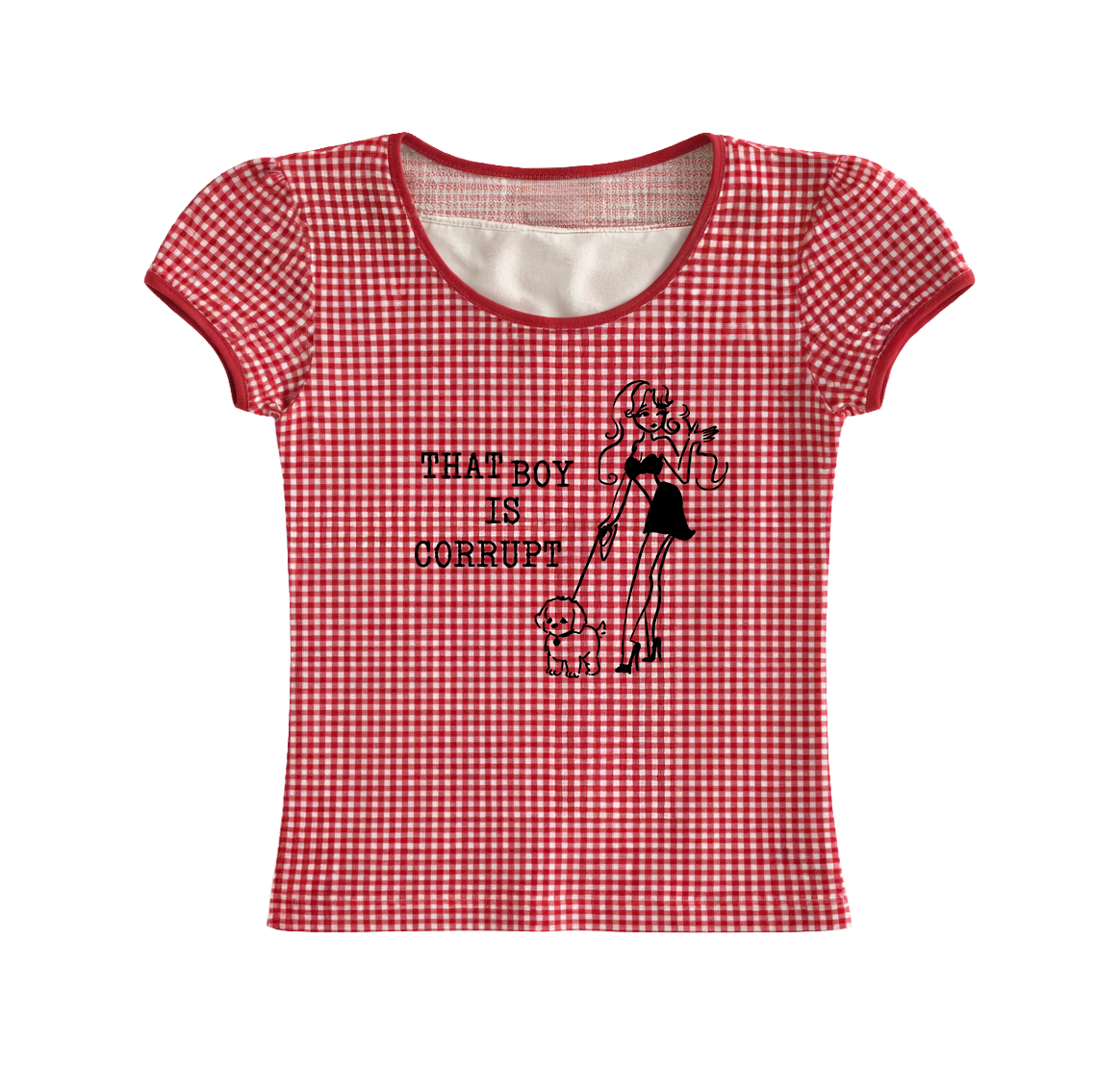 Sabrina Carpenter That Boy Is Corrupt Gingham Baby Tee T-Shirt 458015