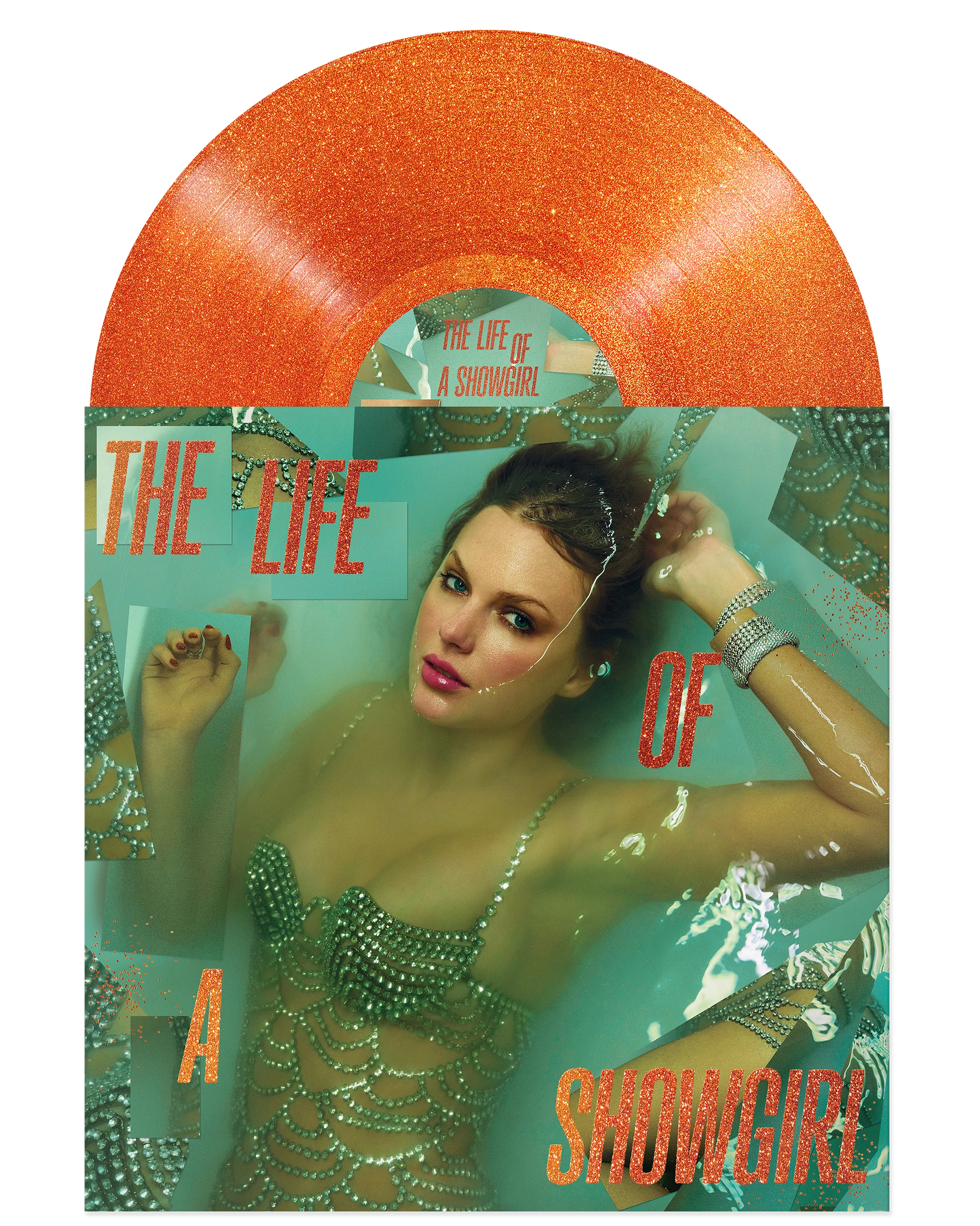Taylor Swift The Life of a Showgirl: Sweat and Vanilla Perfume Portofino Orange Glitter Vinyl Vinyl 418648
