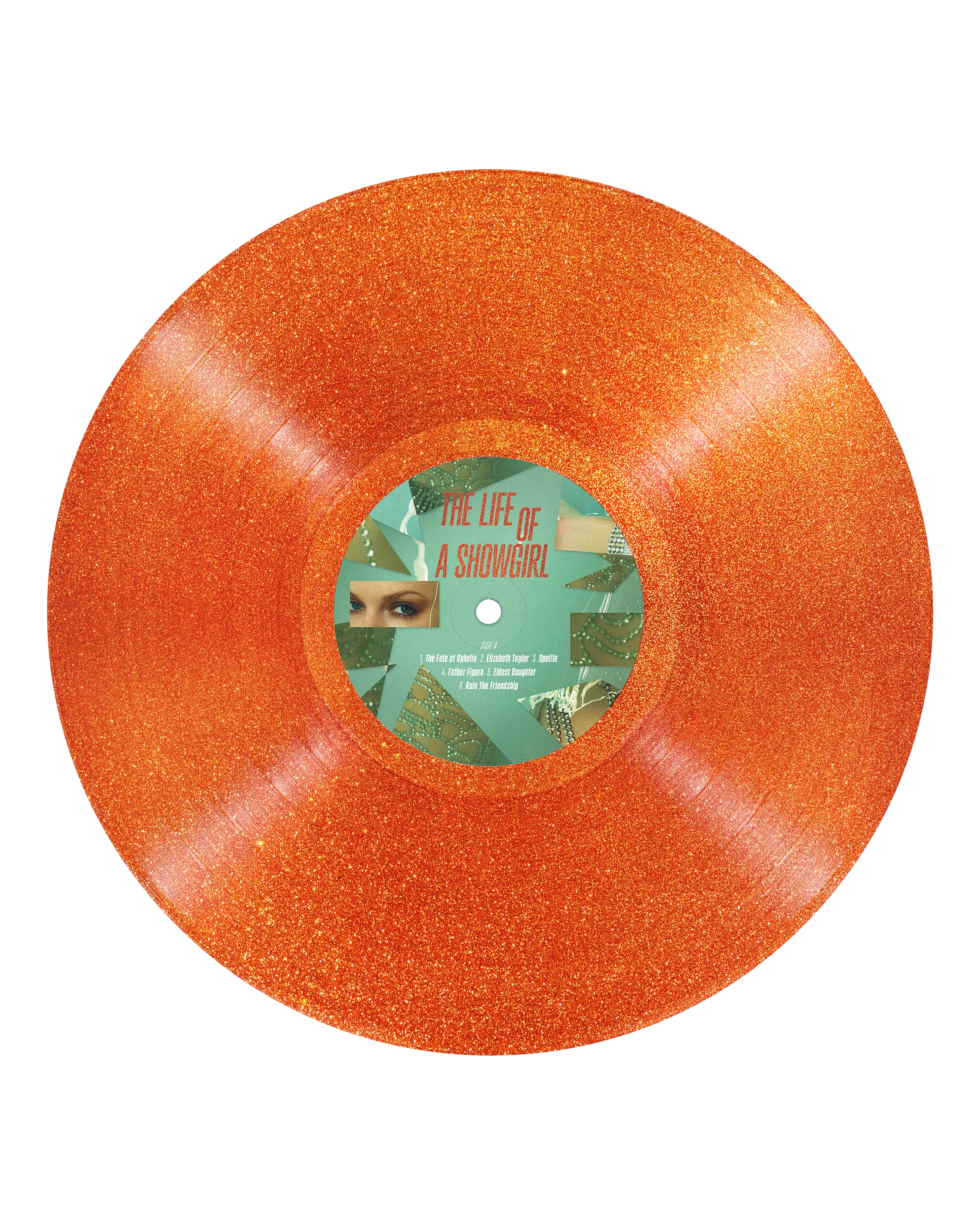 Taylor Swift The Life of a Showgirl: Sweat and Vanilla Perfume Portofino Orange Glitter Vinyl Vinyl 418646