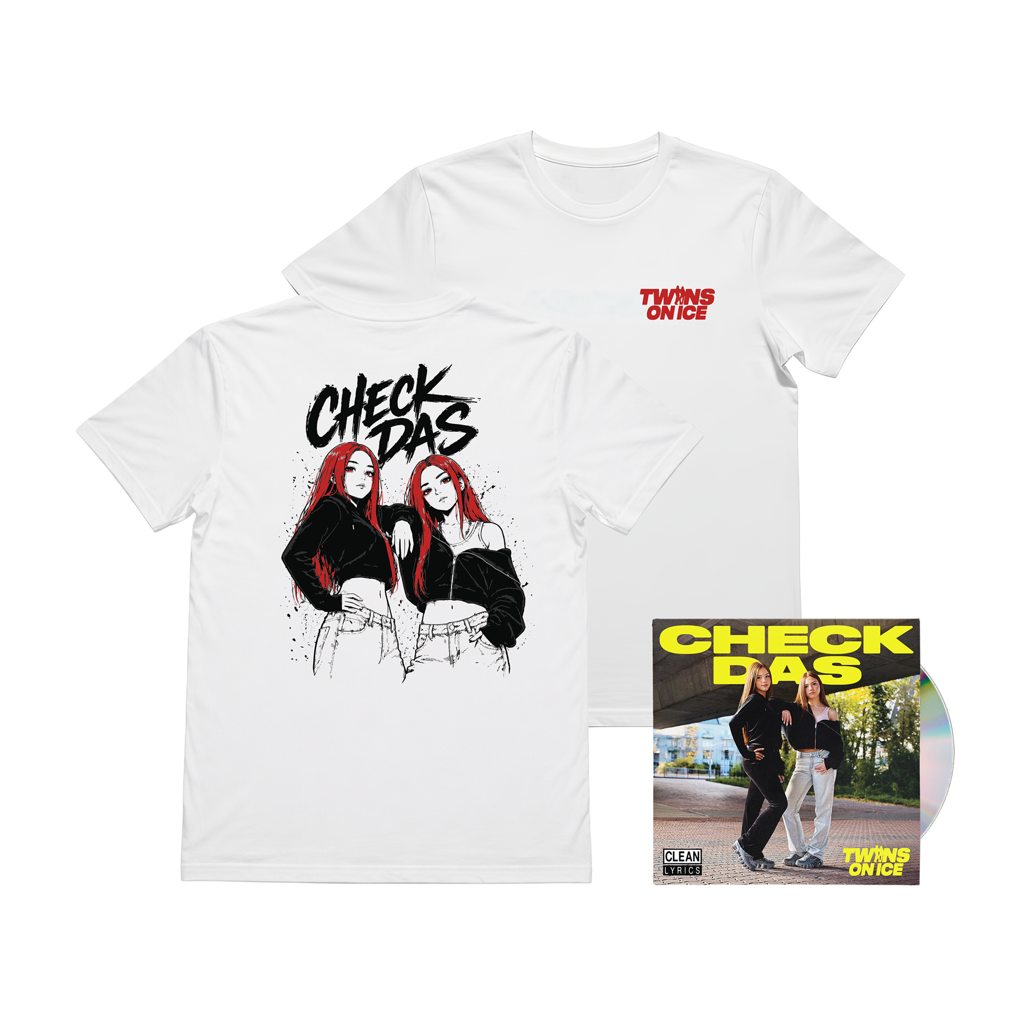 Twins on Ice CHECK DAS CD Single + Tshirt Bundle 444377