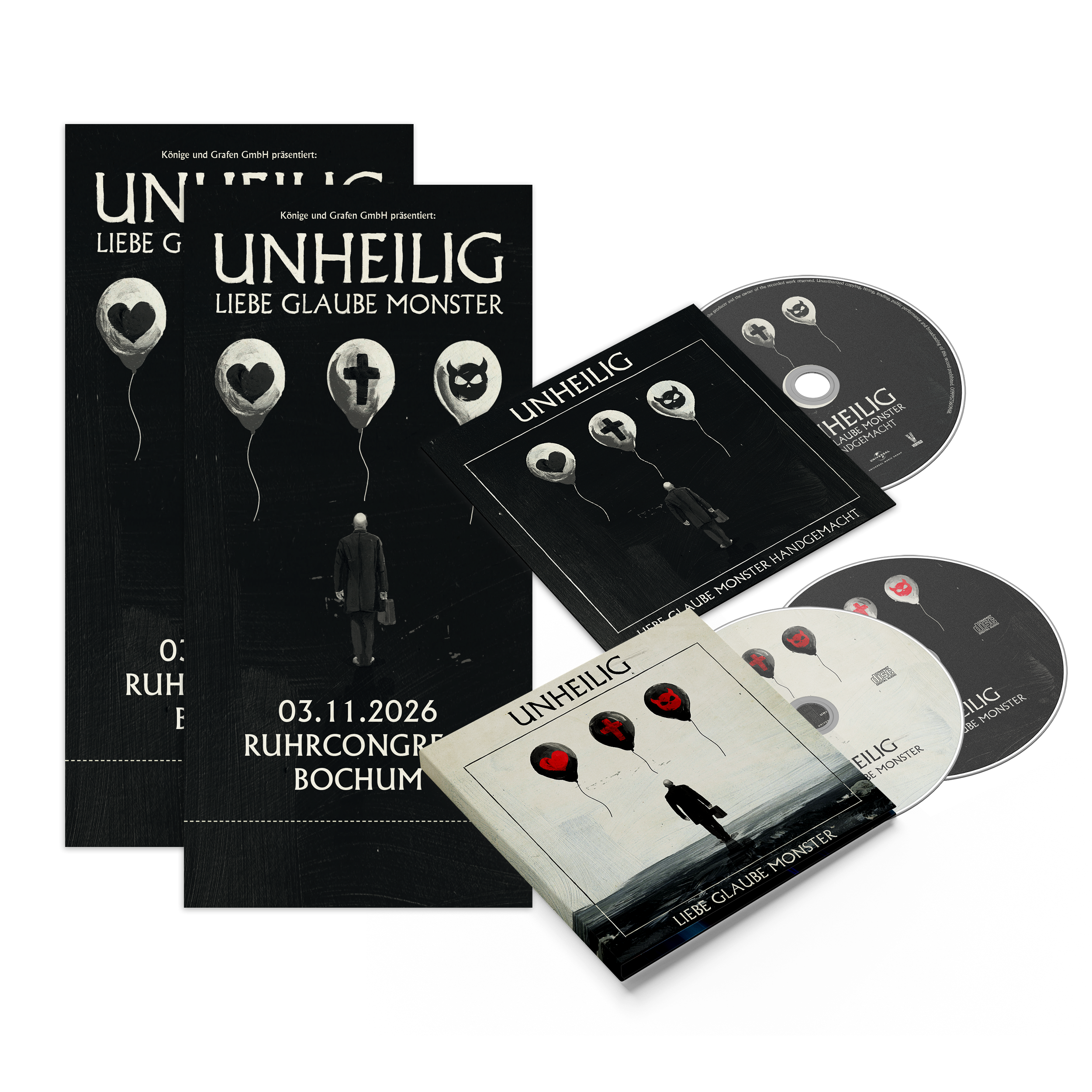 Unheilig Liebe Glaube Monster Deluxe 2CD + Akustik CD + 2 Sitzplatztickets 437603
