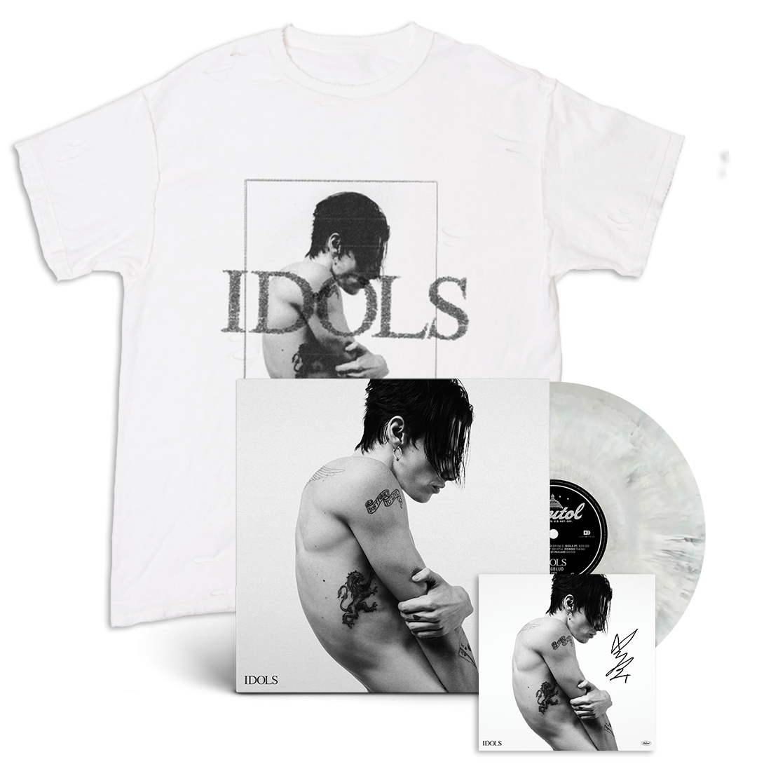 Yungblud Idols “Distant Smoke” Marble Vinyl + Signed Art Card + T-Shirt “Distant Smoke” Marble Vinyl + Signed Art Card + T-Shirt 407899